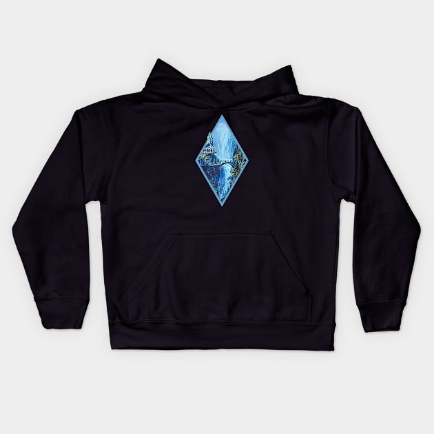 The Fellowship Departs - Digital Art - Diamond Frame - Black - Fantasy Kids Hoodie by Fenay-Designs